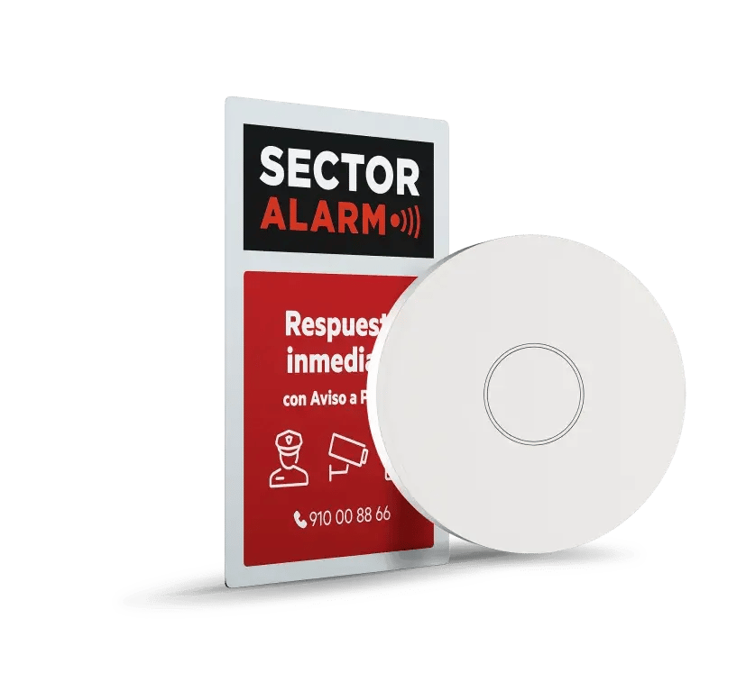 Optical smoke detector with 24/7 monitoring, included in all our packages