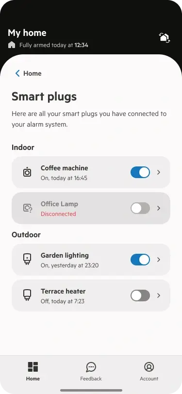 Manage your appliances remotely e.g. turning lamps on/off